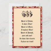 Katholieke Drie Hoorten Jezus Mary Joseph Prayer Kaart (Achterkant)