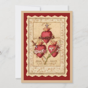 Katholieke Drie Hoorten Jezus Mary Joseph Prayer Kaart