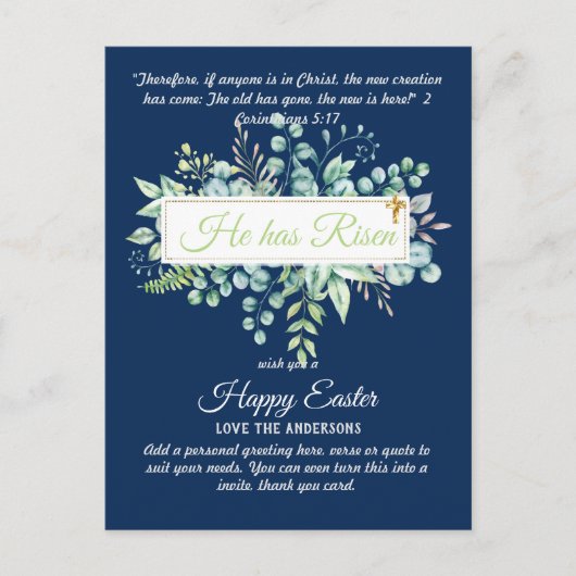 Katholieke EASTER Kaart Religieuze Bijbelprijsopga (Voorkant)