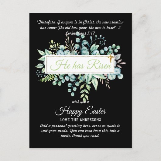 Katholieke EASTER Kaart Religieuze Bijbelprijsopga (Voorkant)