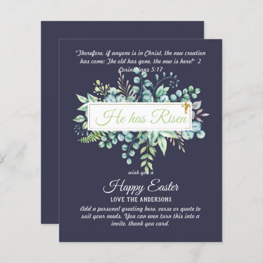 Katholieke EASTER Kaart Religieuze Bijbelprijsopga (Voorkant / Achterkant)