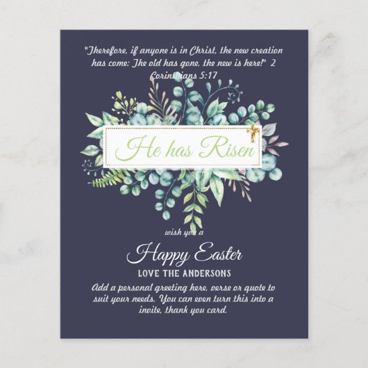 Katholieke EASTER Kaart Religieuze Bijbelprijsopga (Voorkant)