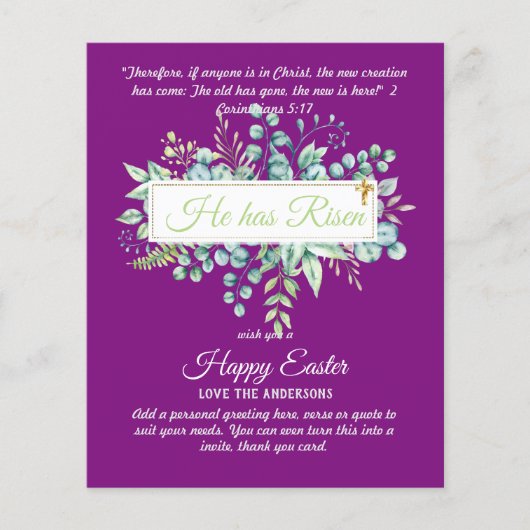 Katholieke EASTER Kaart Religieuze Bijbelprijsopga (Voorkant)