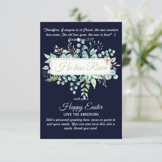 Katholieke EASTER Kaart Religieuze Bijbelprijsopga (Staand voorkant)