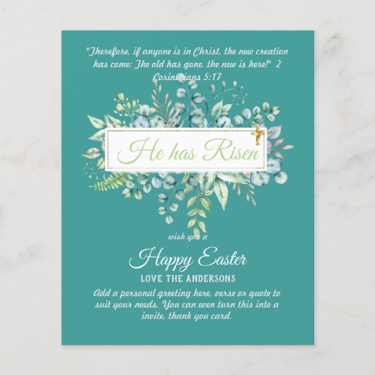 Katholieke EASTER Kaart Religieuze Bijbelprijsopga (Voorkant)