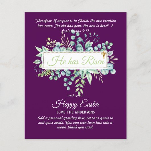 Katholieke EASTER Kaart Religieuze Bijbelprijsopga (Voorkant)