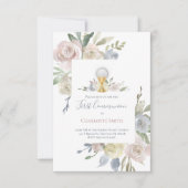 Katholieke Eerste Communie delicate bloemen boeket Kaart (Voorkant)
