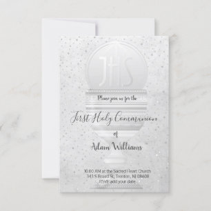 Katholieke Eerste Communie Eucharistisch grijs des Kaart