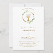 Katholieke Eerste Communie Gouden Cirkel Groene bl Kaart (Voorkant)