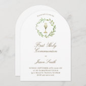 katholieke eerste communie kelk groene krans kaart (Voorkant / Achterkant)