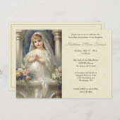 Katholieke eerste communie meisje bloemig kaart (Voorkant / Achterkant)