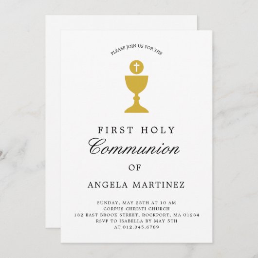 Katholieke Eerste Communistische Gouden en Witte U Kaart (Voorkant / Achterkant)