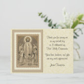 Katholieke Eerste Heilige Communie Dank u Kaart (Staand voorkant)