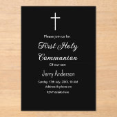 Katholieke eerste heilige communie eenvoudig minim acryl uitnodigingen (Voorkant)