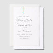 Katholieke eerste heilige communie eenvoudig minim vellum uitnodigingen (Offset)