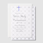 Katholieke eerste heilige communie eenvoudig minim vellum uitnodigingen (Offset (Uitnodiging))