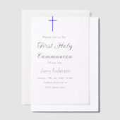 Katholieke eerste heilige communie eenvoudig minim vellum uitnodigingen (Offset)