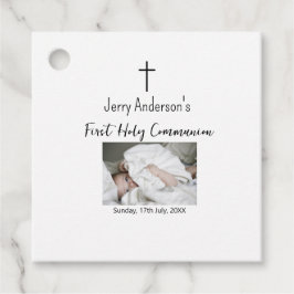 Katholieke eerste heilige communie eenvoudige QR m Bedankjes Labels