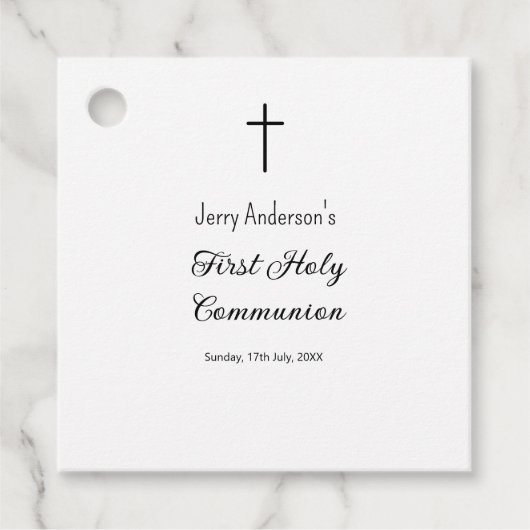 Katholieke eerste heilige communie eenvoudige QR m Bedankjes Labels (Voorkant)
