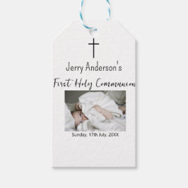 Katholieke eerste heilige communie eenvoudige QR m Cadeaulabel