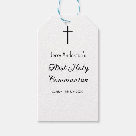 Katholieke eerste heilige communie eenvoudige QR m Cadeaulabel (Voorkant)