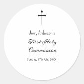 Katholieke eerste heilige communie eenvoudige QR m Ronde Sticker (Voorkant)