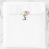 Katholieke Eerste Heilige Communie Floral Rosary Ronde Sticker (Tas)