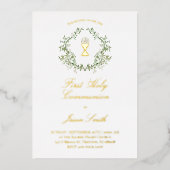 Katholieke Eerste Heilige Communie Folie Uitnodiging (Voorkant)