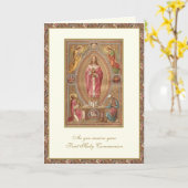 Katholieke Eerste Heilige Communie Jezus Angels Kaart (Gele Bloem)
