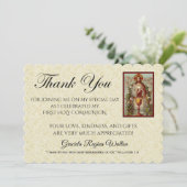 Katholieke Eerste Heilige Communie Jezus Dank U Kaart (Staand voorkant)