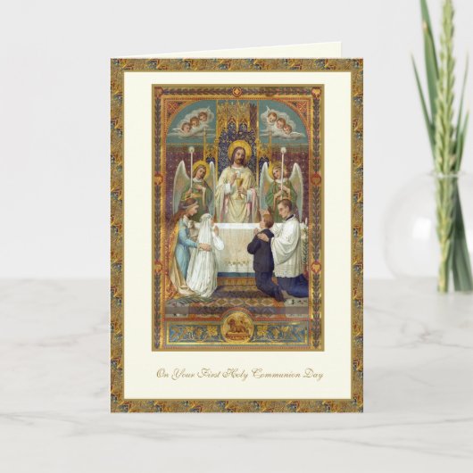 Katholieke Eerste Heilige Communie Jezus Engelen Kaart (Voorkant)