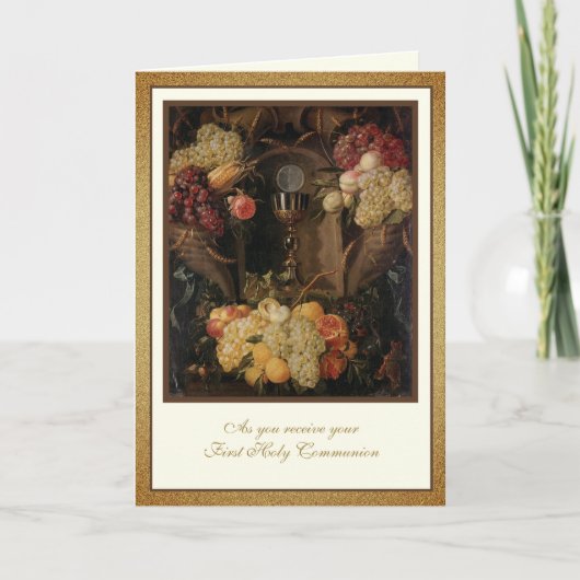 Katholieke Eerste Heilige Communie Jezus Eucharist Kaart (Voorkant)