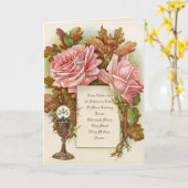 Katholieke Eerste Heilige Communie Kelk Host Flora Kaart (Gele Bloem)