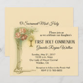 Katholieke Eerste Heilige Communie Kelk Uitnodigin Kaart (Voorkant / Achterkant)