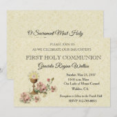 Katholieke Eerste Heilige Communie Kelk Uitnodigin Kaart (Voorkant / Achterkant)