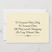 Katholieke Eerste Heilige Communie Kelk Uitnodigin Kaart (Achterkant)