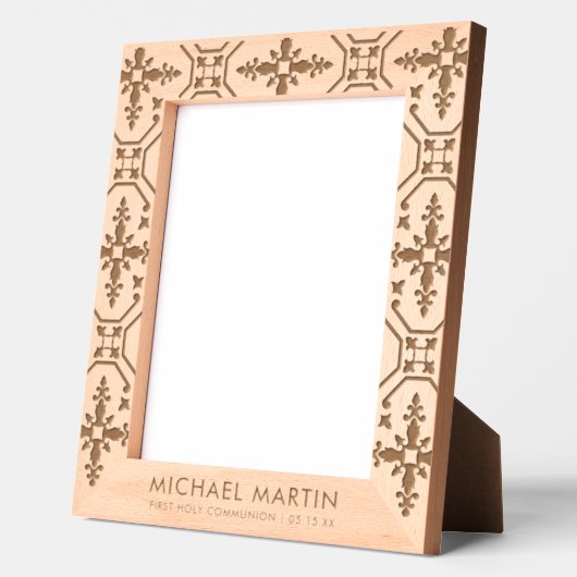 Katholieke Eerste Heilige Communie religieuze gele Gegraveerde Lijstjes (Links)