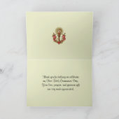 Katholieke Eerste Heilige Communie  Religieuzen Bedankkaart (Binnen)