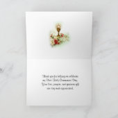 Katholieke Eerste Heilige Communie  Religieuzen Bedankkaart (Binnen)