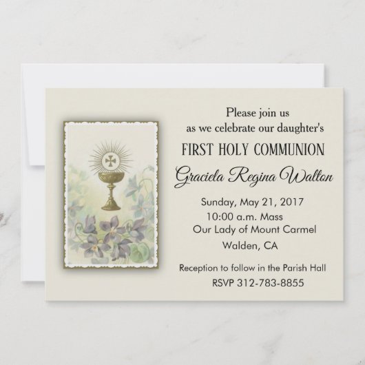 Katholieke Eerste Heilige Communie Uitnodigingen (Voorkant)