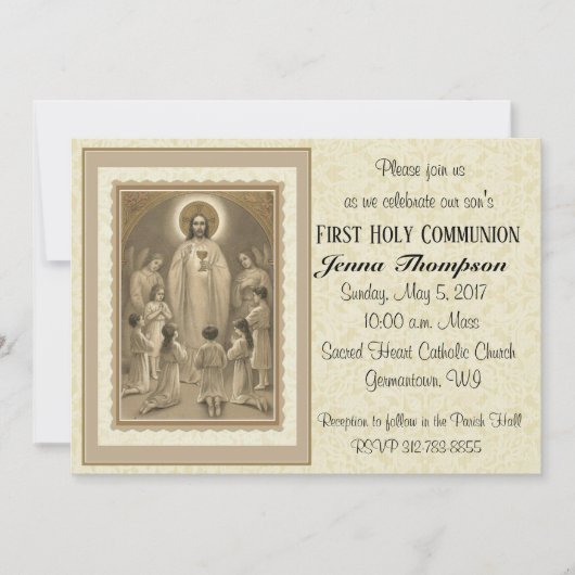 Katholieke Eerste Heilige Communie Uitnodigingen (Voorkant)