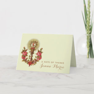 katholieke Eerste Heilige Vintage Religie Bedankkaart