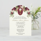 Katholieke Elegant Bourgondië Eerste Heilige Commu Kaart (Staand voorkant)