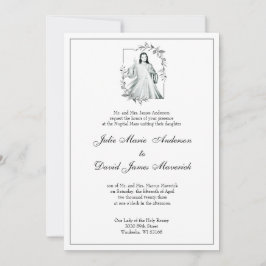 Katholieke Elegant Divine Mercy Wedding Uitnodigin Kaart
