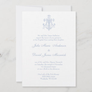 Katholieke Elegante Religieuze Maria Bruiloft Kaart