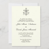 Katholieke Elegante Religieuze Trouwcombinatie Kaart (Voorkant)