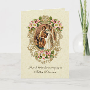 Katholieke Elegante Trouwkaart Vintage Kaart