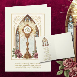 Katholieke Eucharistic Host Gold Monstrance Rozen Kaart