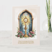 Katholieke Eucharistic Host Gold Monstrance Rozen Kaart (Voorkant)