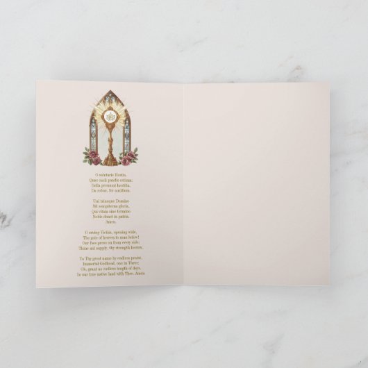 Katholieke Eucharistic Host Gold Monstrance Rozen Kaart (Binnen)